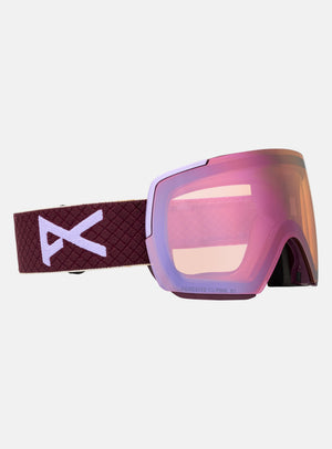 Anon M5S Goggles + Bonus Lens + MFI® Face Mask | Frame: Deep Cherry, Lens: Perceive Cloudy Pink