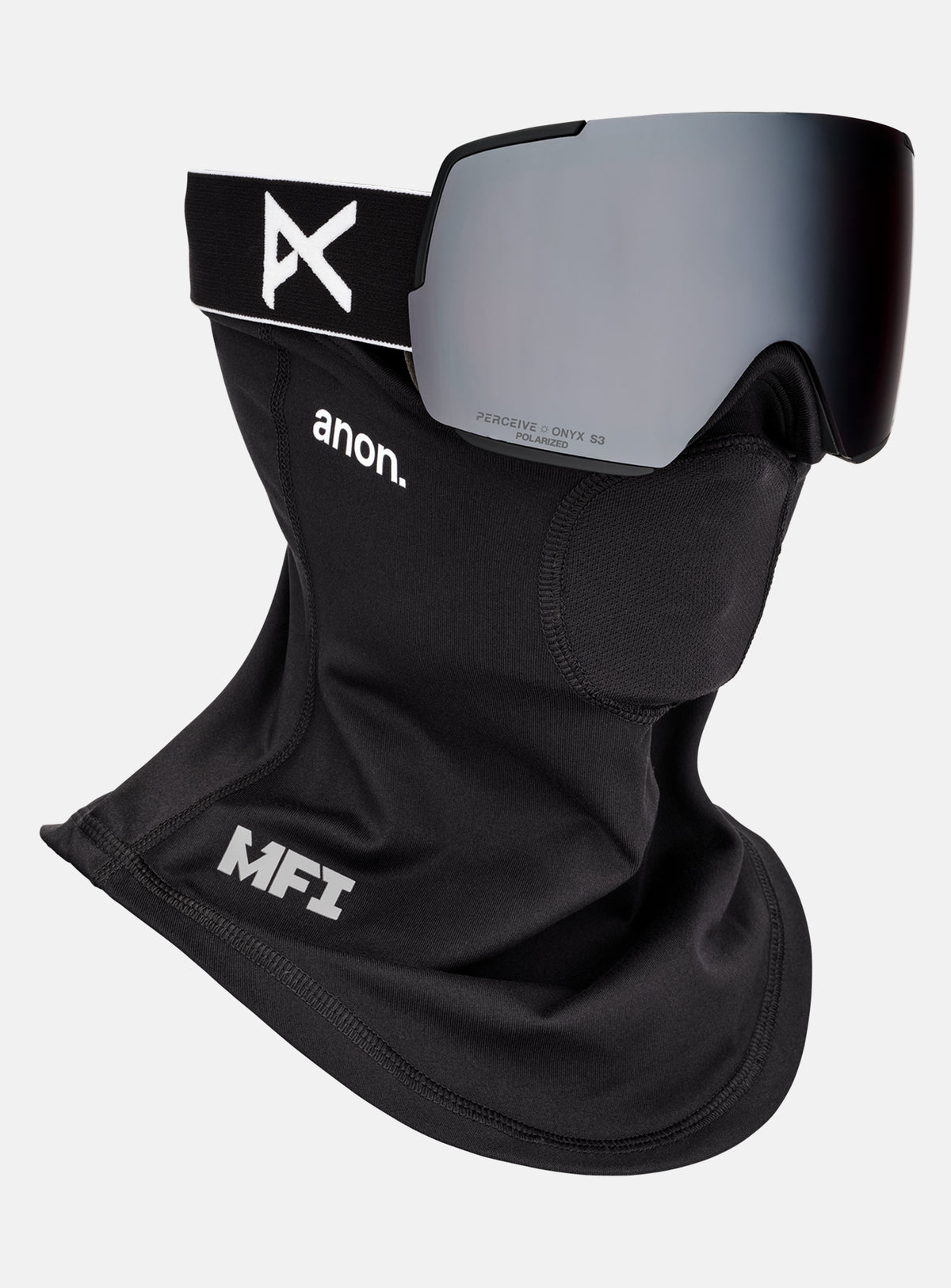 Masque Anon M5S + écran Perceive polarisé + masque facial MFI® | Monture : Noir, Écran : Onyx polarisé Perceive pour forte luminosité