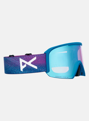 Anon Nesa Goggles + Bonus Lens + MFI® Face Mask | Frame: Pink Denim, Lens: Perceive Variable Blue