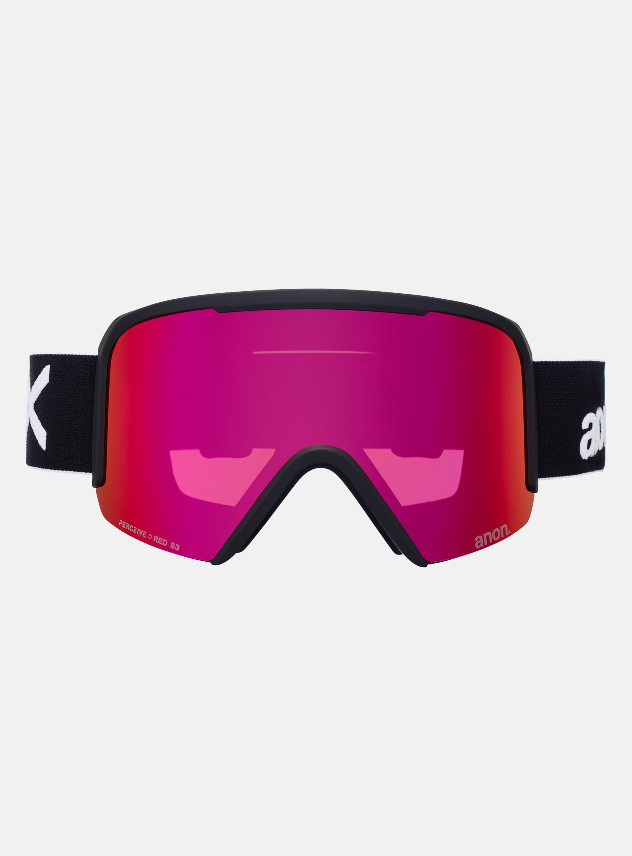 Anon Nesa Goggles + Bonus Lens + MFI® Face Mask | Frame: Black, Lens: Perceive Sunny Red