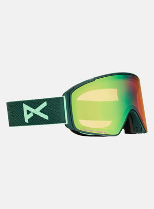 Anon M4S Goggles (Cylindrical) + Bonus Lens + MFI® Face Mask | Frame: Brunswick Green, Lens: Perceive Variable Green (22% / S2), Spare Lens: Perceive Cloudy Pink (53% / S1)
