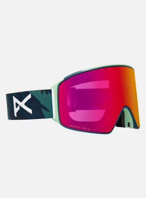 Anon M4 Goggles (Cylindrical) + Bonus Lens + MFI® Face Mask | Frame: Family Tree, Lens: Perceive Sunny Red