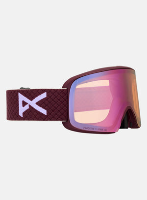 Anon M6 Goggles + Bonus Lens + MFI® Face Mask | Frame: Deep Cherry, Lens: Perceive Cloudy Pink
