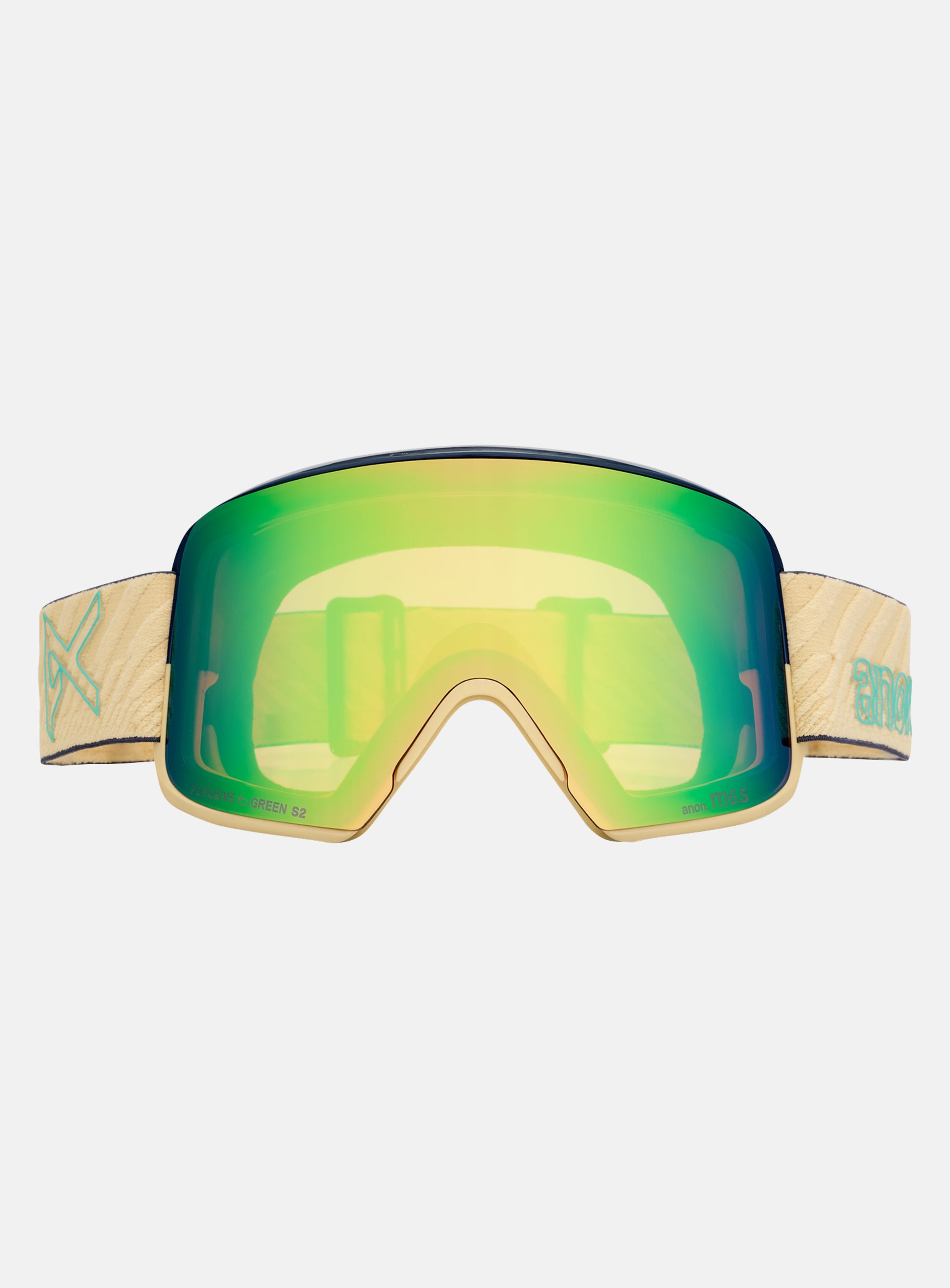 Anon M6S Goggles + Bonus Lens + MFI® Face Mask | Frame: Beechwood, Lens: Perceive Variable Green (22% / S2), Spare Lens: Perceive Cloudy Pink (53% / S1)