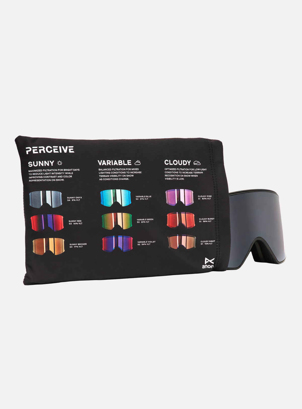 Anon Nesa S Goggles + Bonus Lens + MFI® Face Mask | Frame: Lucas Beaufort Encounters, Lens: Perceive Sunny Onyx (6% / S4), Spare Lens: Perceive Variable Violet (34% / S2)