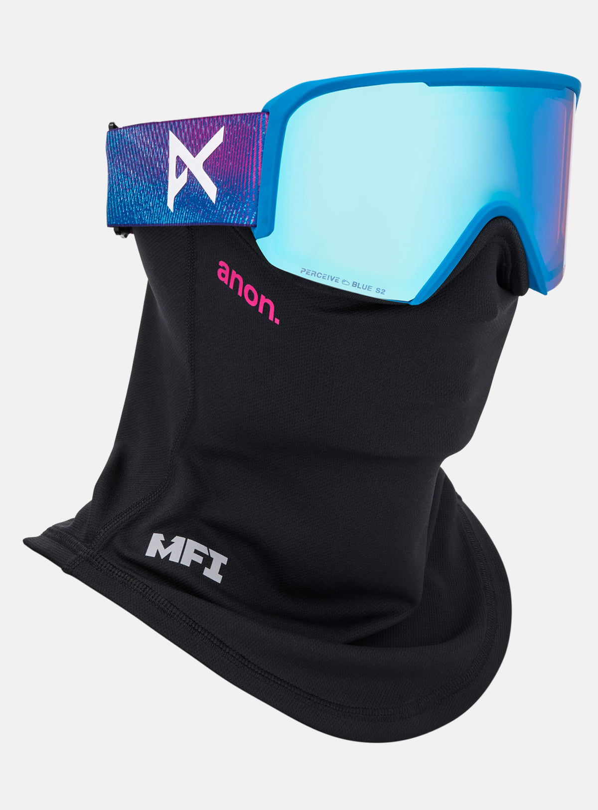 Anon Nesa S Goggles + Bonus Lens + MFI® Face Mask | Frame: Pink Denim, Lens: Perceive Variable Blue