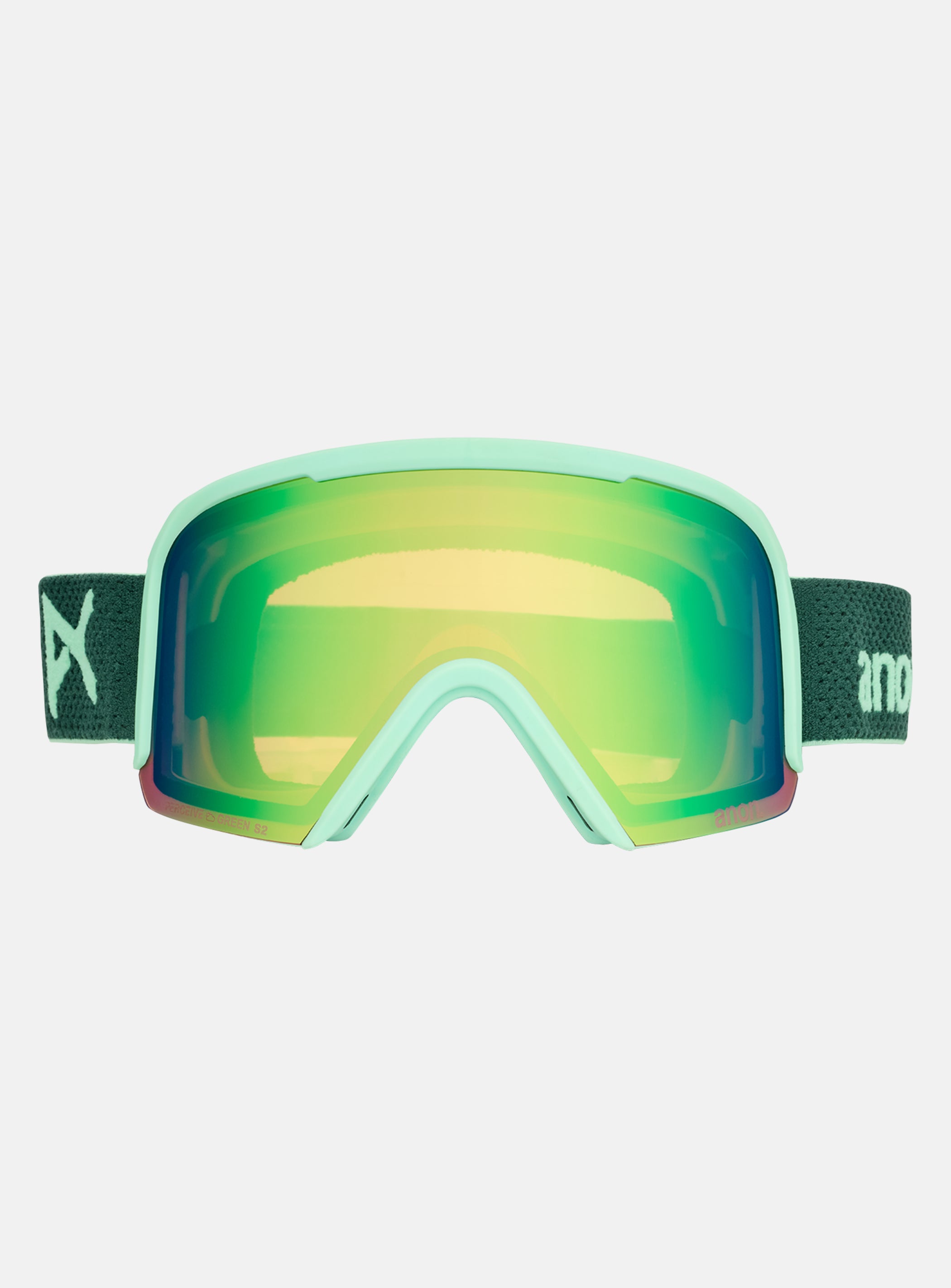 Anon Nesa S Goggles + Bonus Lens + MFI® Face Mask | Frame: Brunswick Green, Lens: Perceive Variable Green (22% / S2), Spare Lens: Perceive Cloudy Pink (53% / S1)