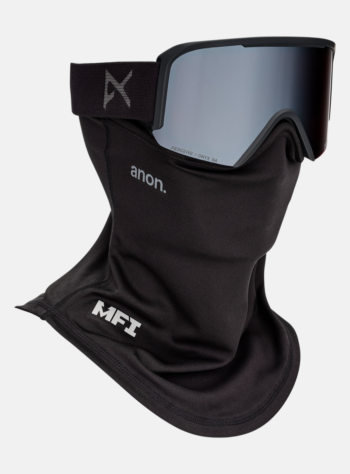 Masque Anon Nesa S + écran supplémentaire + masque facial MFI® | Monture : Noir fumé, Écran : Onyx Perceive pour forte luminosité