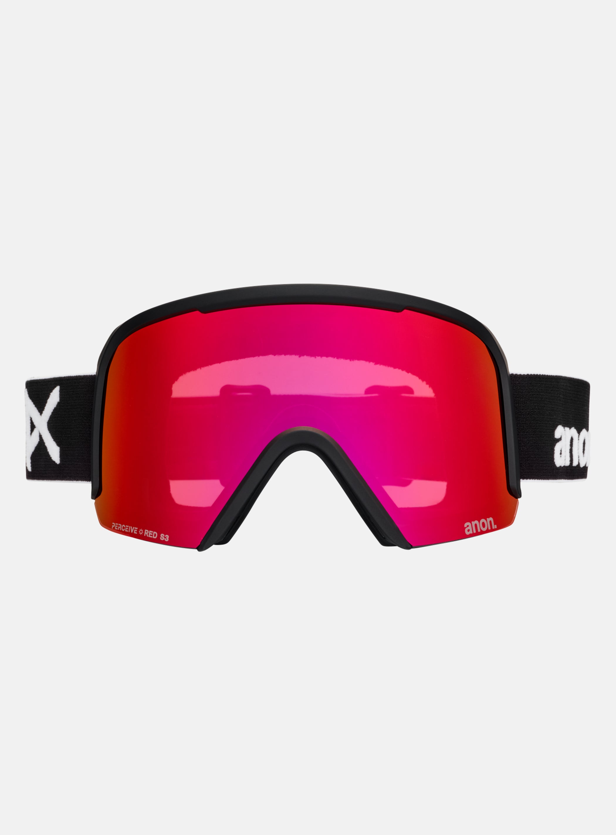Anon Nesa S Goggles + Bonus Lens + MFI® Face Mask | Frame: Black, Lens: Perceive Sunny Red