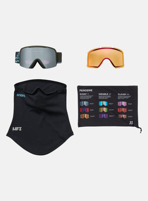 Anon Nesa Goggles + Bonus Lens + MFI® Face Mask | Frame: Snow Flurry, Lens: Perceive Sunny Onyx
