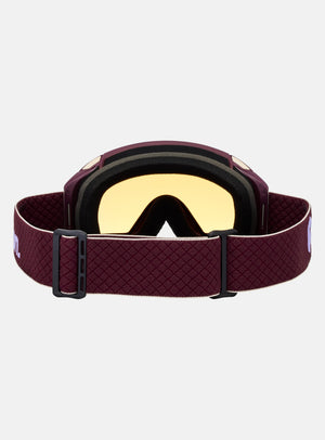 Anon M4S Goggles (Cylindrical) + Bonus Lens + MFI® Face Mask | Frame: Deep Cherry, Lens: Perceive Cloudy Pink