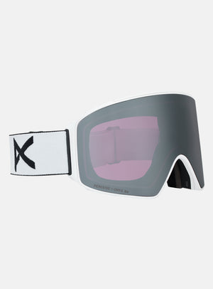 Anon M4 Goggles (Cylindrical) + Bonus Lens + MFI® Face Mask | Frame: White, Lens: Perceive Sunny Onyx