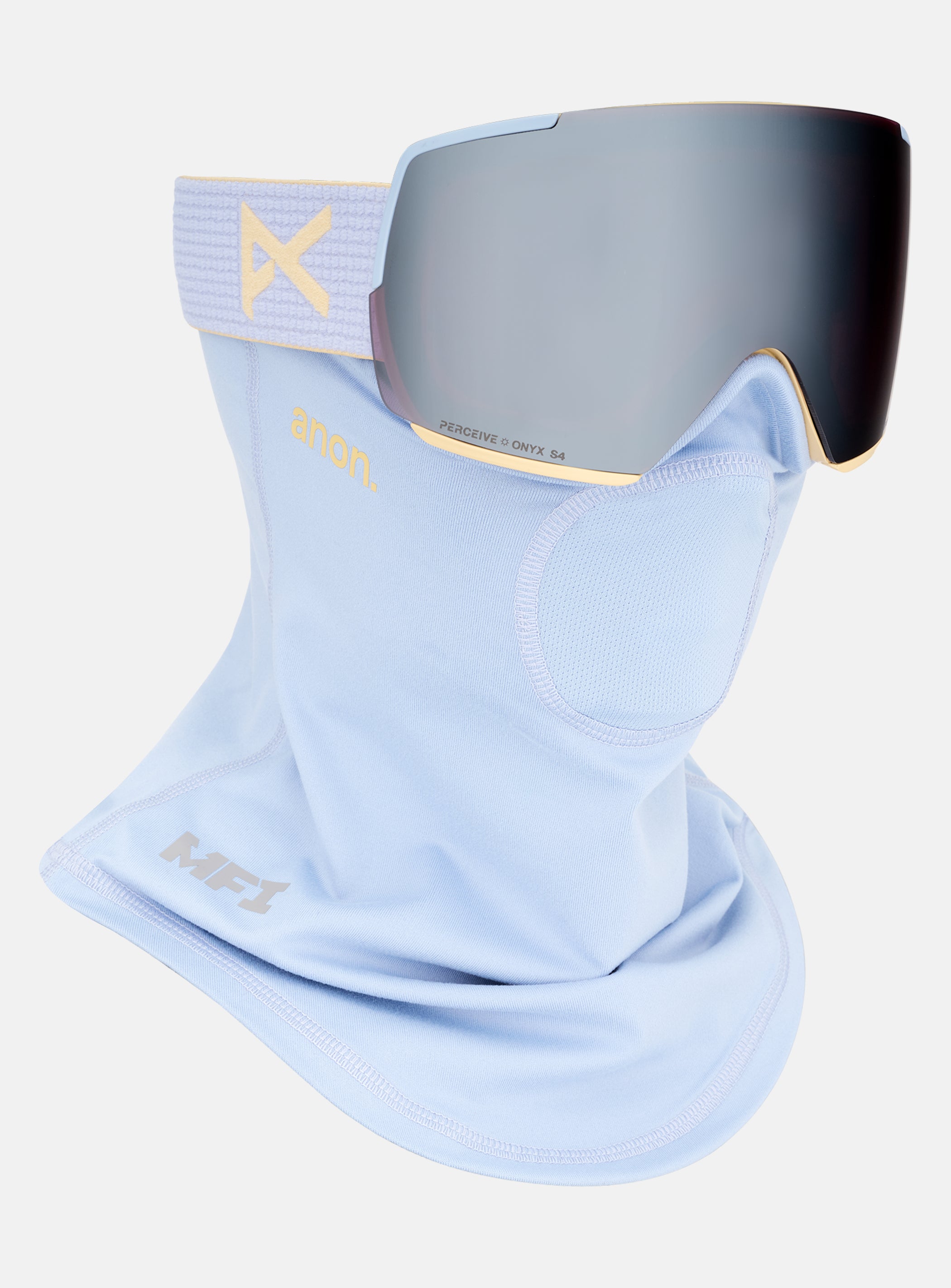 Anon M5 Goggles + Bonus Lens + MFI® Face Mask | Frame: Airstream Blue, Lens: Perceive Sunny Onyx (6% / S4), Spare Lens: Perceive Variable Violet (34% / S2)