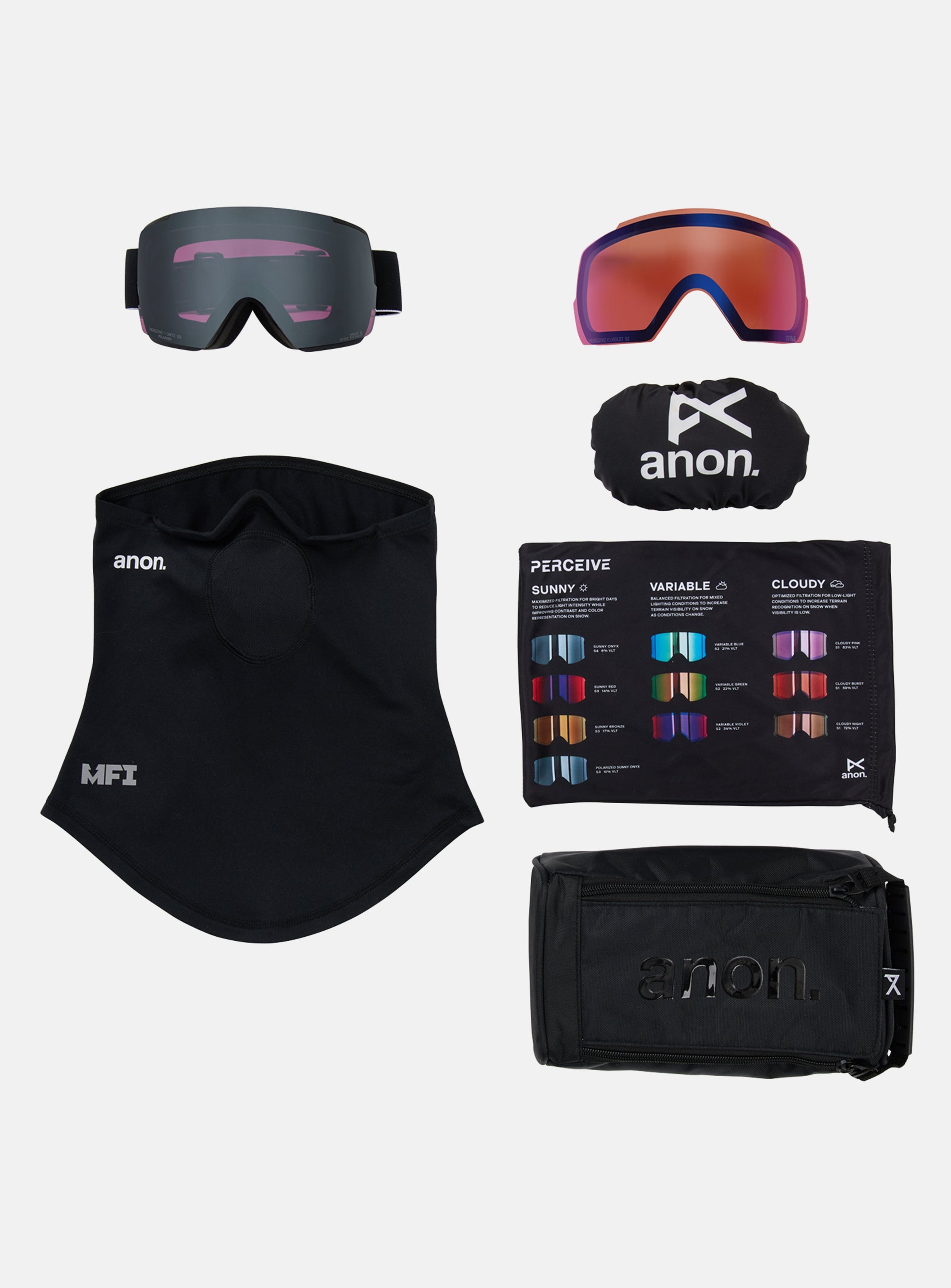 Anon M5S Perceive Polarized Low Bridge Fit Goggles 2027 in Black
