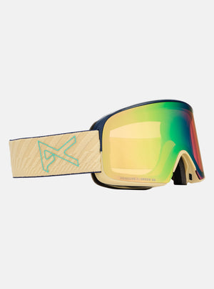Anon M6 Goggles + Bonus Lens + MFI® Face Mask | Frame: Beechwood, Lens: Perceive Variable Green (22% / S2), Spare Lens: Perceive Cloudy Pink (53% / S1)