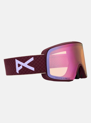 Anon M6S Goggles + Bonus Lens + MFI® Face Mask | Frame: Deep Cherry, Lens: Perceive Cloudy Pink