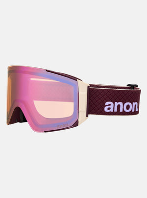 Anon Sync Goggles + Bonus Lens + MFI® Face Mask | Frame: Deep Cherry, Lens: Perceive Cloudy Pink