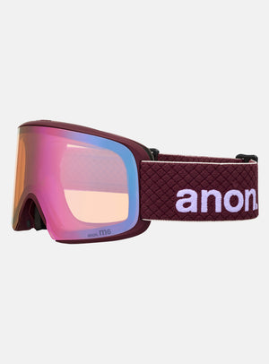 Anon M6 Goggles + Bonus Lens + MFI® Face Mask | Frame: Deep Cherry, Lens: Perceive Cloudy Pink