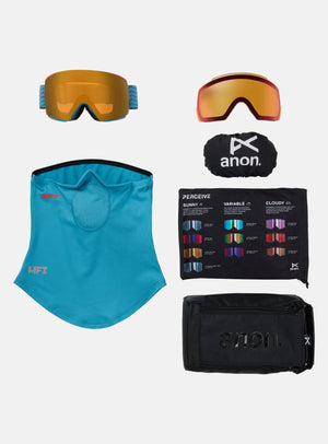 Anon M5 Goggles + Bonus Lens + MFI® Face Mask | Frame: Retro Blue, Lens: Perceive Sunny Bronze
