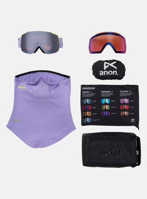 Anon M5 Goggles + Bonus Lens + MFI® Face Mask | Frame: Hyper Lilac, Lens: Perceive Sunny Onyx