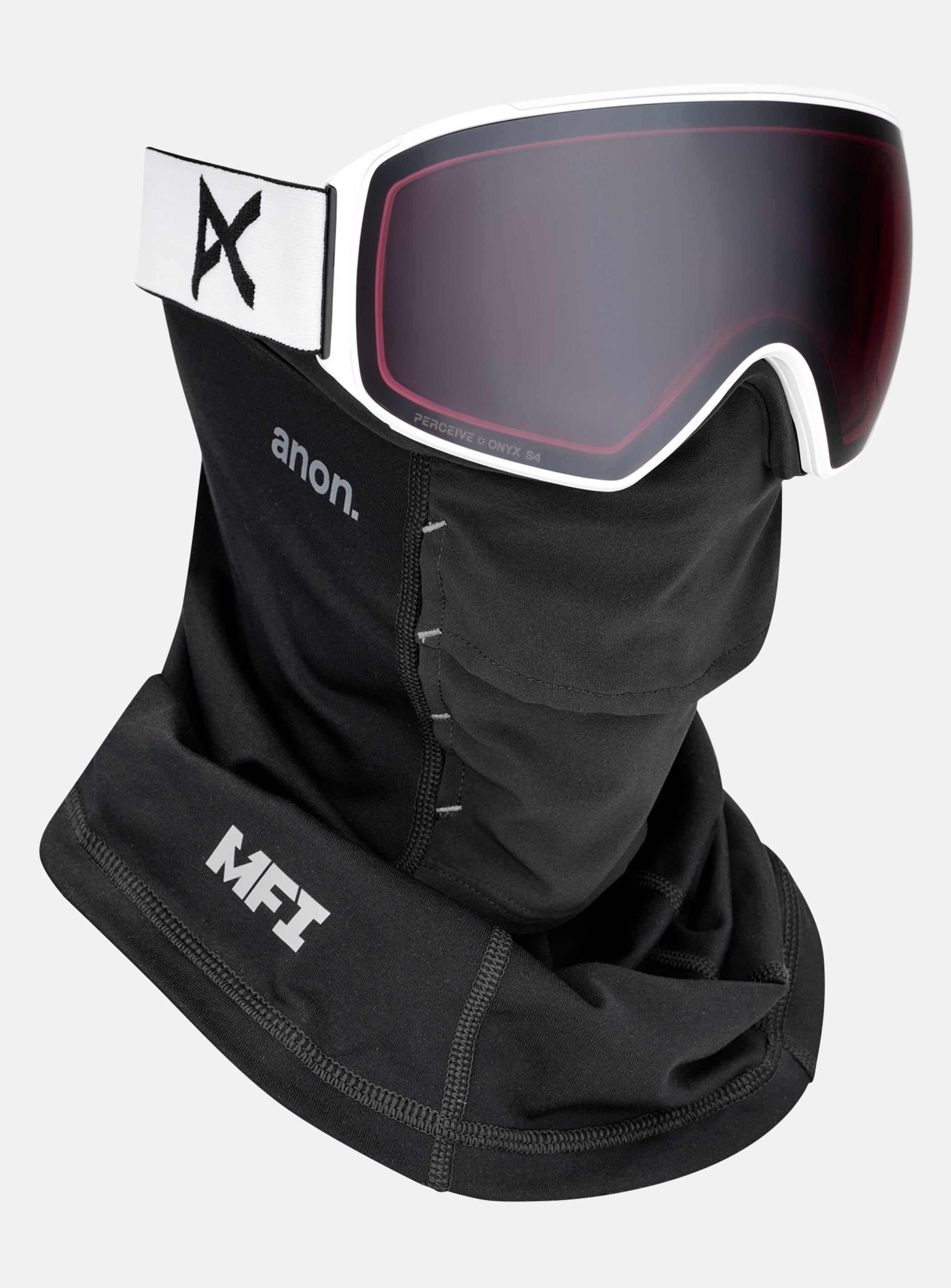 Anon M4 Goggles (Toric) + Bonus Lens + MFI® Face Mask | Frame: White, Lens: Perceive Sunny Onyx (6% / S4), Spare Lens: Perceive Variable Violet (34% / S2)