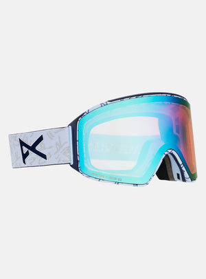 Anon M4 Goggles (Cylindrical) + Bonus Lens + MFI® Face Mask | Frame: LBMIDNIGHTGUS, Lens: Perceive Variable Blue (21% / S2), Spare Lens: Perceive Cloudy Pink (53% / S1)