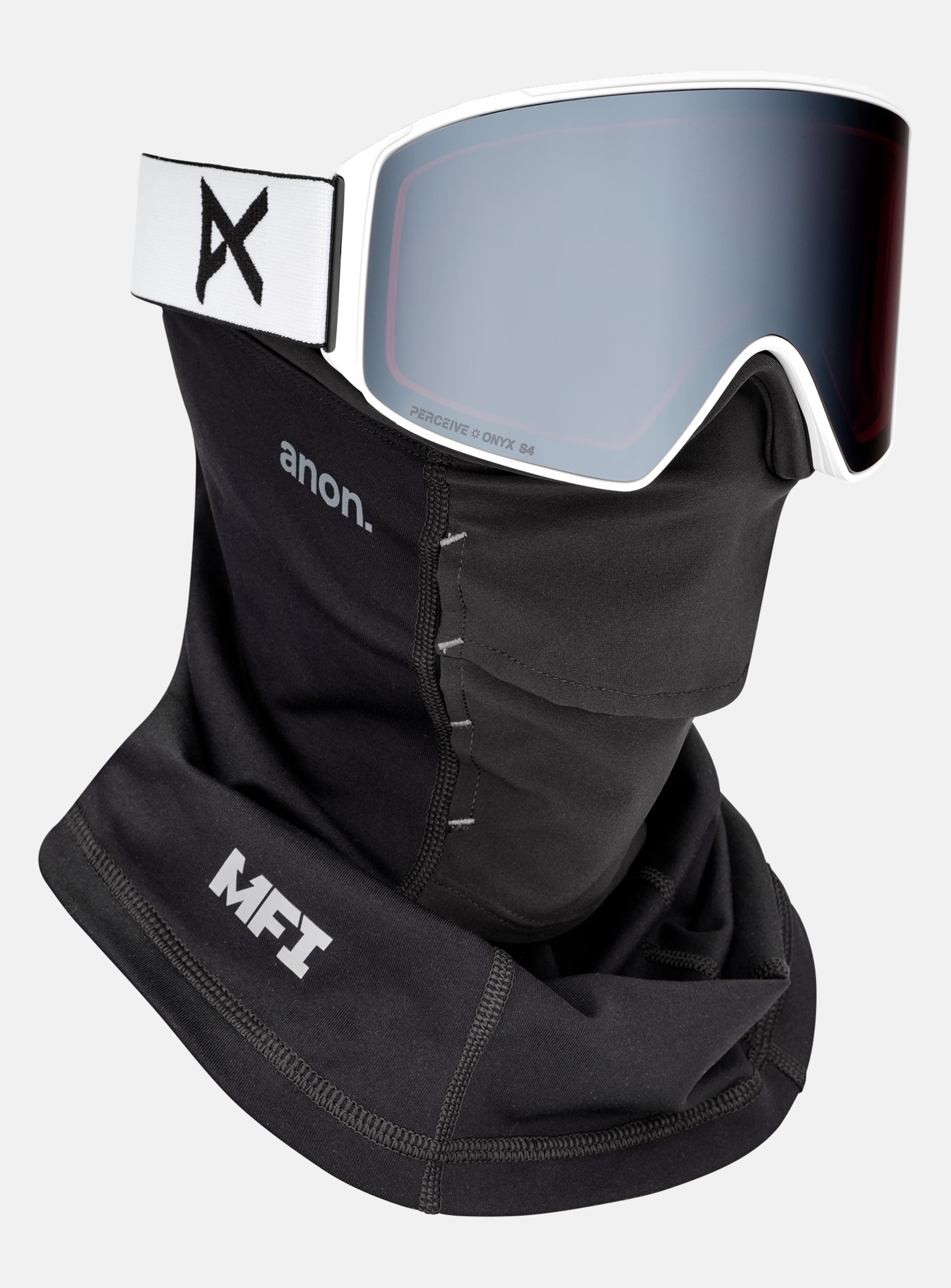 Anon M4 Goggles (Cylindrical) + Bonus Lens + MFI® Face Mask | Frame: White, Lens: Perceive Sunny Onyx (6% / S4), Spare Lens: Perceive Variable Violet (34% / S2)