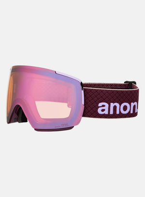 Anon M5 Goggles + Bonus Lens + MFI® Face Mask | Frame: Deep Cherry, Lens: Perceive Cloudy Pink