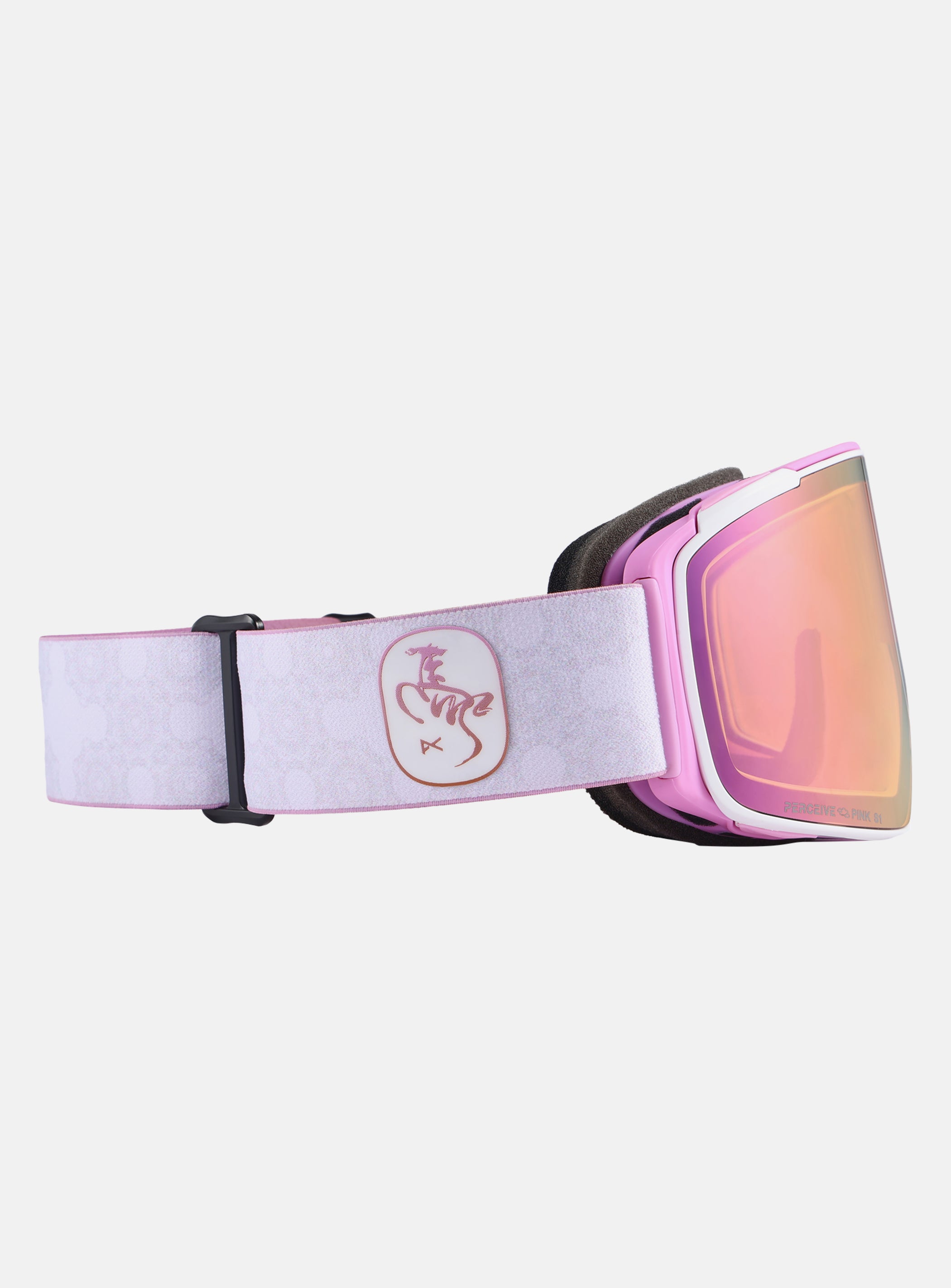 Anon Year of the Horse M4S Goggles (Cylindrical) + Bonus Lens + MFI® Face Mask | Frame: White, Lens: Perceive Cloudy Pink
