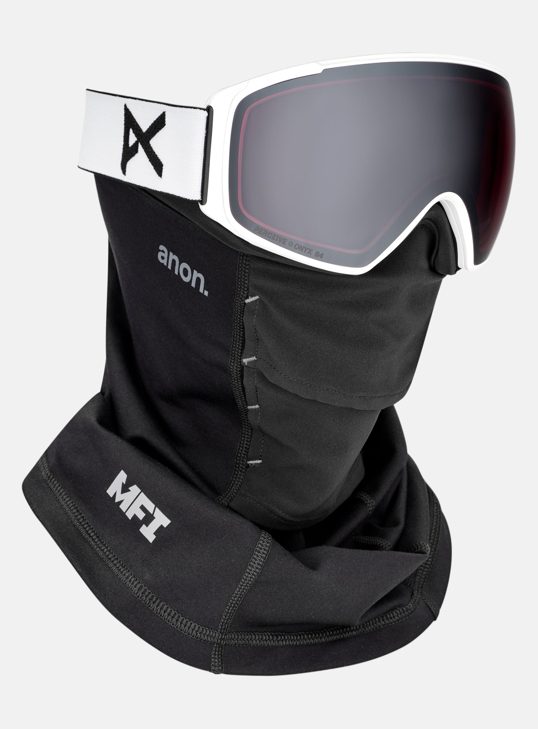 Anon M4S Goggles (Toric) + Bonus Lens + MFI® Face Mask | Frame: White, Lens: Perceive Sunny Onyx (6% / S4), Spare Lens: Perceive Variable Violet (34% / S2)