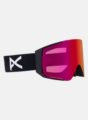 Anon Sync Goggles + Bonus Lens + MFI® Face Mask | Frame: Black, Lens: Perceive Sunny Red