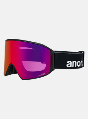 Anon M4 Goggles (Cylindrical) + Bonus Lens + MFI® Face Mask | Frame: Black, Lens: Perceive Sunny Red