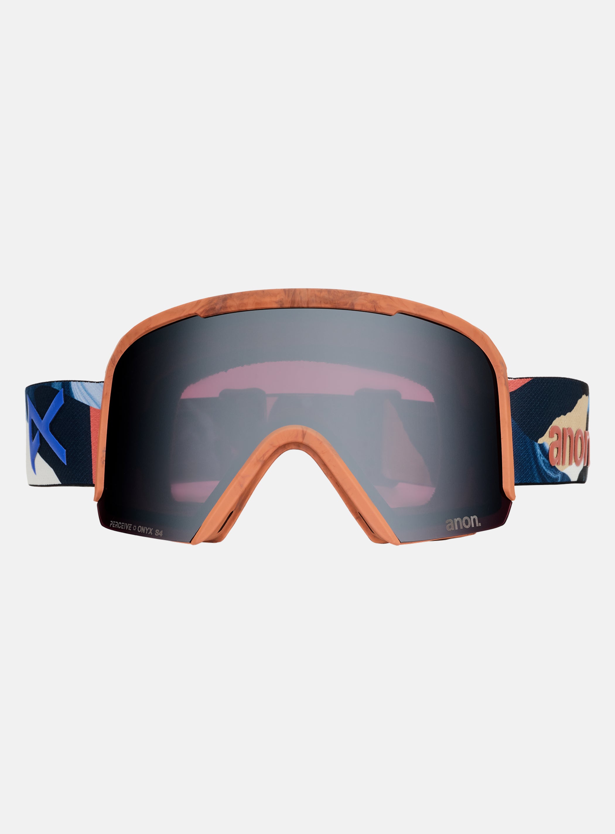 Anon Nesa S Goggles + Bonus Lens + MFI® Face Mask | Frame: Marble Collage, Lens: Perceive Variable Blue (21% / S2), Spare Lens: Perceive Cloudy Pink (53% / S1)