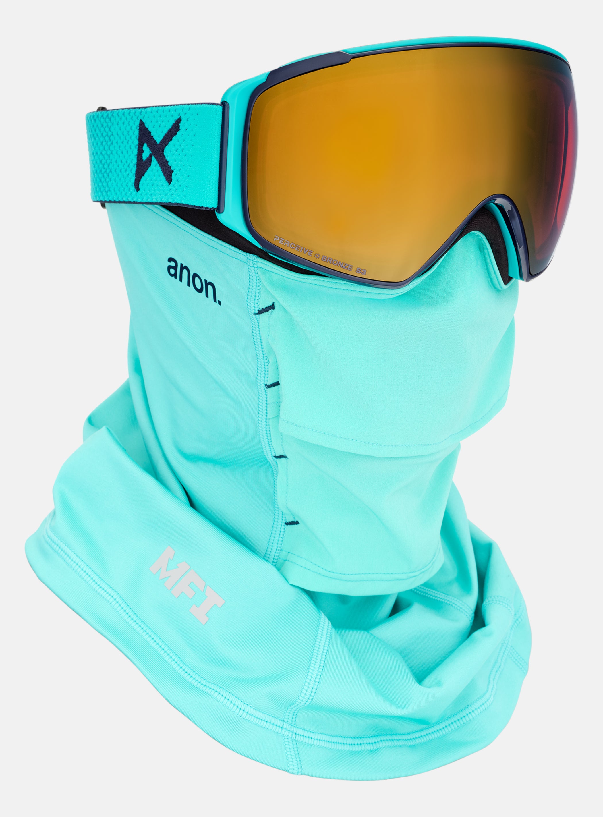 Anon M4S Goggles (Toric) + Bonus Lens + MFI® Face Mask | Frame: Marine, Lens: Perceive Sunny Bronze (17% / S3), Spare Lens: Perceive Cloudy Burst (59% / S1)