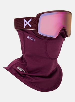 Anon M6S Goggles + Bonus Lens + MFI® Face Mask | Frame: Deep Cherry, Lens: Perceive Cloudy Pink