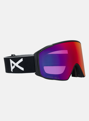 Anon M4S Goggles (Cylindrical) + Bonus Lens + MFI® Face Mask | Frame: Black, Lens: Perceive Sunny Red