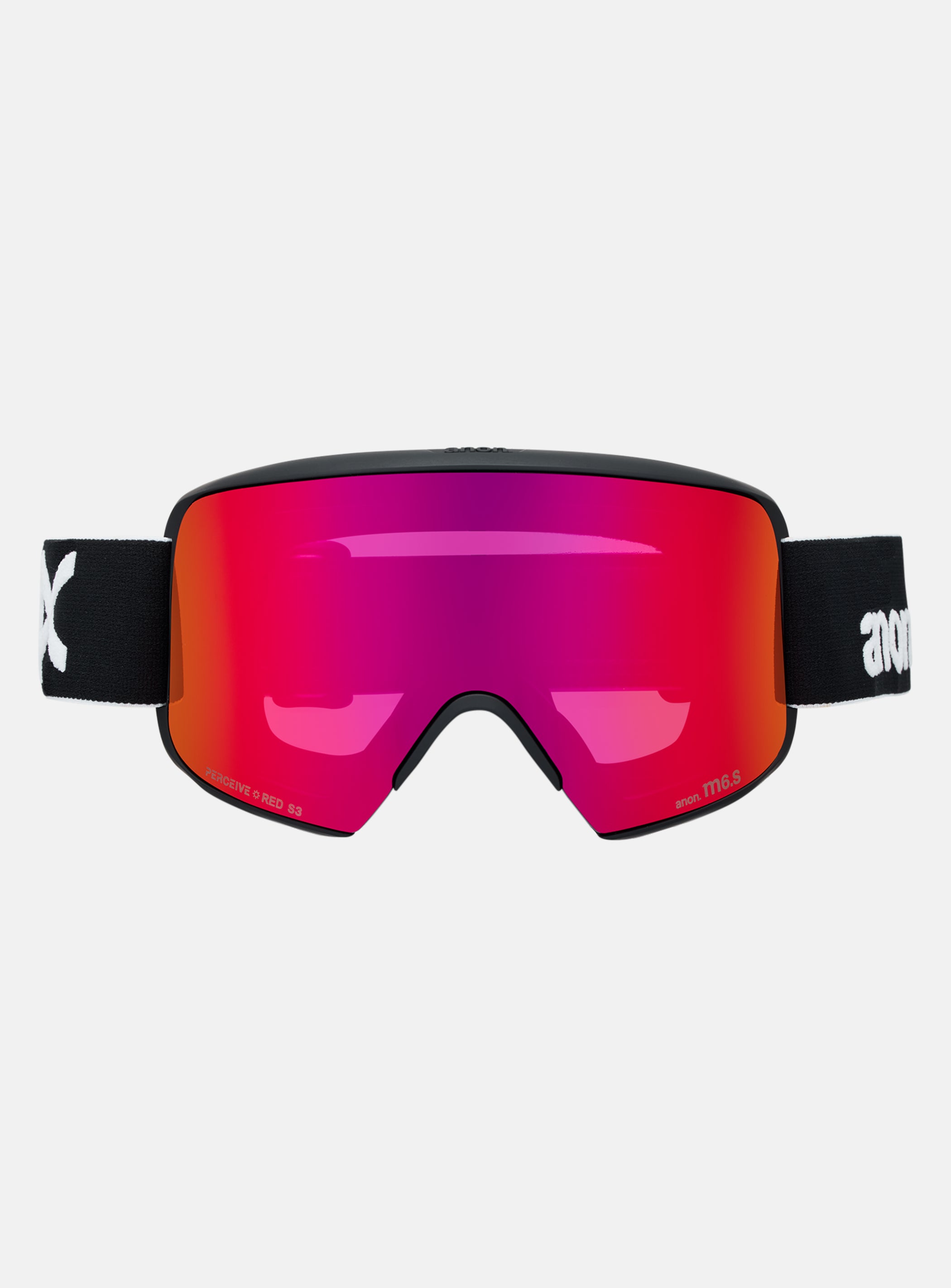 Anon M6S Goggles + Bonus Lens + MFI® Face Mask | Frame: Black, Lens: Perceive Sunny Red