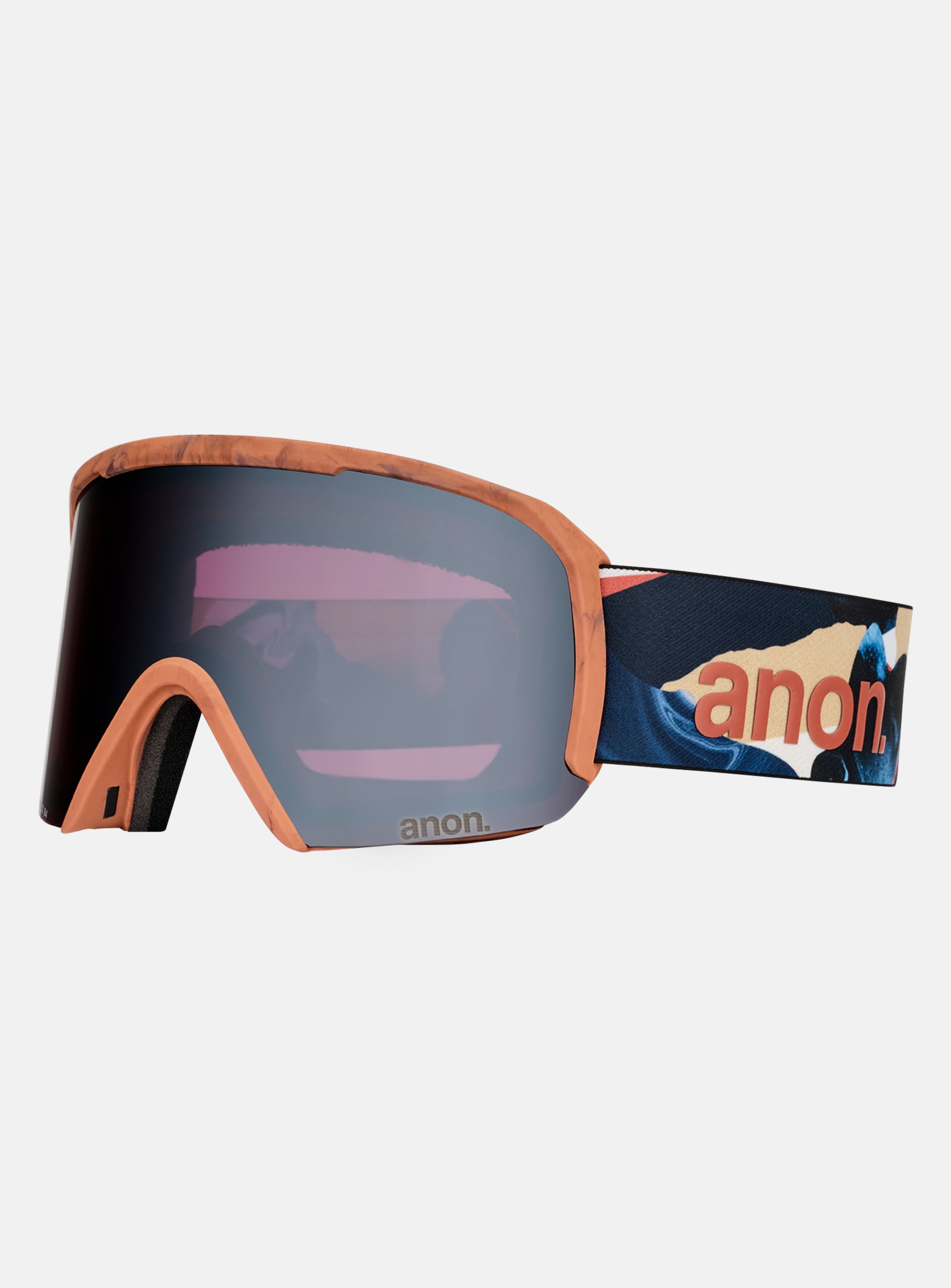 Anon Nesa Goggles + Bonus Lens + MFI® Face Mask | Frame: Marble Collage, Lens: Perceive Variable Blue (21% / S2), Spare Lens: Perceive Cloudy Pink (53% / S1)