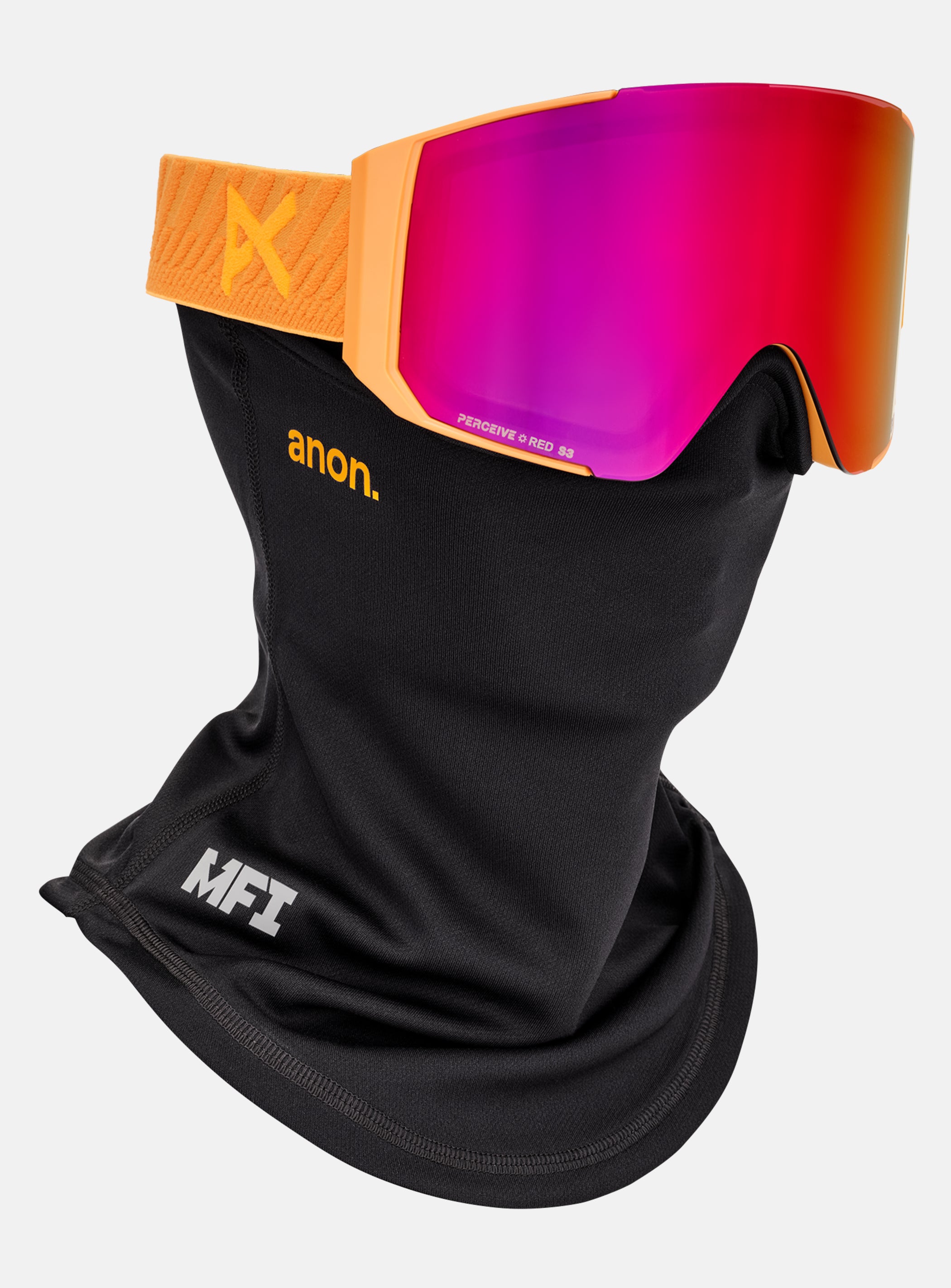 Anon Sync Goggles + Bonus Lens + MFI® Face Mask | Frame: Autumn Glow, Lens: Perceive Sunny Red (14% / S3), Spare Lens: Perceive Cloudy Burst (59% / S1)