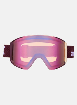 Anon Sync Goggles + Bonus Lens + MFI® Face Mask | Frame: Deep Cherry, Lens: Perceive Cloudy Pink