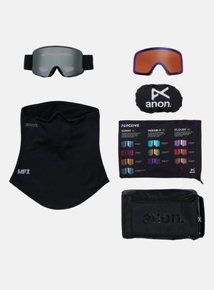 Anon M6 Goggles + Bonus Lens + MFI® Face Mask | Frame: Smoke, Lens: Perceive Sunny Onyx
