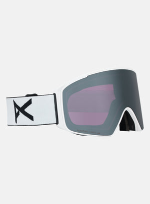 Anon M4S Goggles (Cylindrical) + Bonus Lens + MFI® Face Mask | Frame: White, Lens: Perceive Sunny Onyx