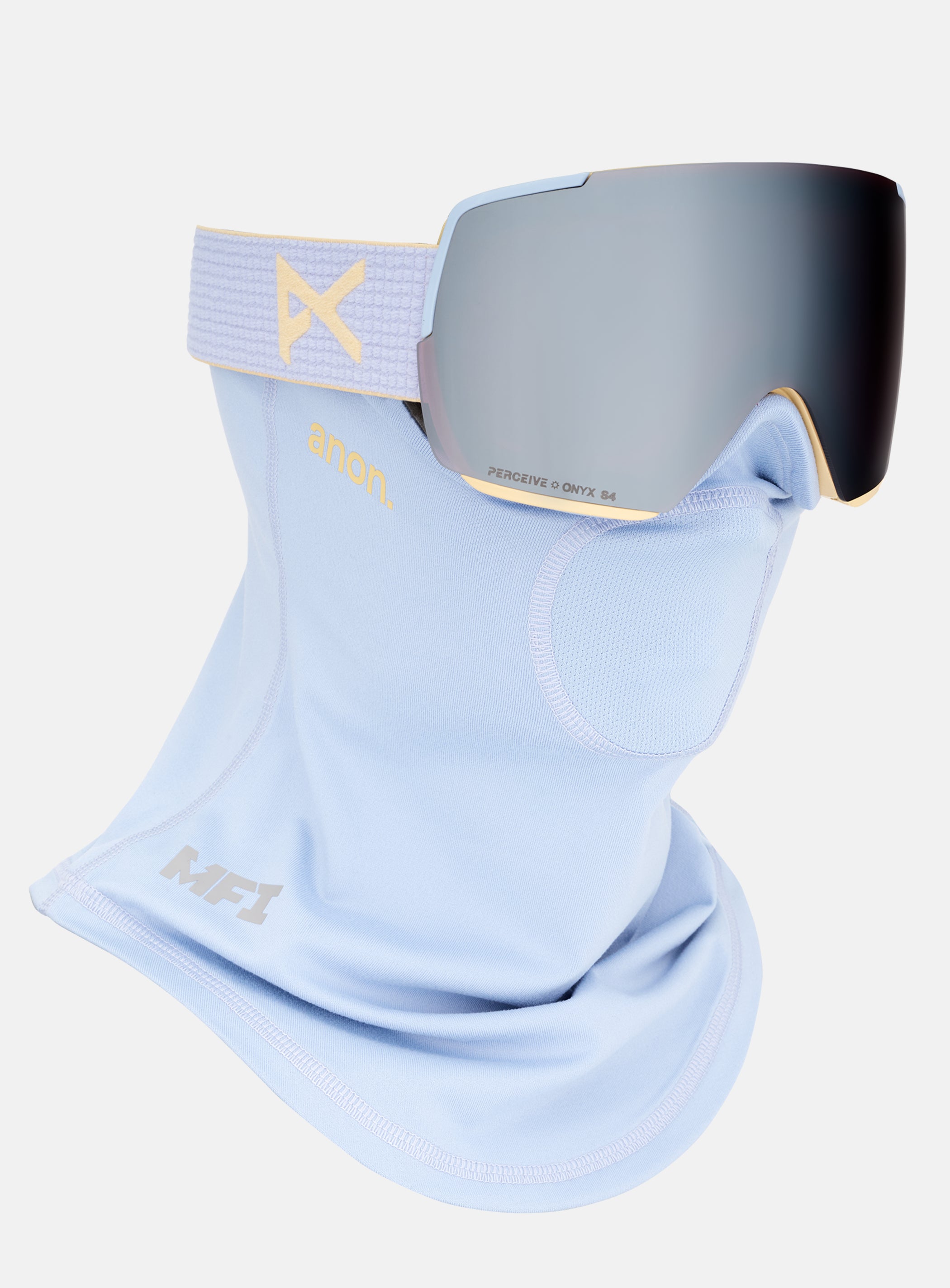 Anon M5S Goggles + Bonus Lens + MFI® Face Mask | Frame: Airstream Blue, Lens: Perceive Sunny Onyx (6% / S4), Spare Lens: Perceive Variable Violet (34% / S2)