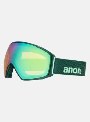 Anon M4S Goggles (Toric) + Bonus Lens + MFI® Face Mask | Frame: Brunswick Green, Lens: Perceive Variable Green (22% / S2), Spare Lens: Perceive Cloudy Pink (53% / S1)