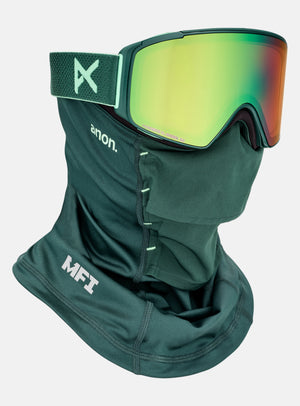 Anon M4 Goggles (Cylindrical) + Bonus Lens + MFI® Face Mask | Frame: Brunswick Green, Lens: Perceive Variable Green (22% / S2), Spare Lens: Perceive Cloudy Pink (53% / S1)