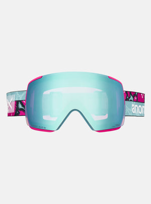 Anon M5S Goggles + Bonus Lens + MFI® Face Mask | Frame: Pink Tides, Lens: Perceive Variable Blue