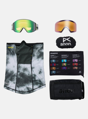 Anon M4S Goggles (Cylindrical) + Bonus Lens + MFI® Face Mask | Frame: Tilt Shift, Lens: Perceive Variable Green