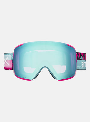 Anon M5 Goggles + Bonus Lens + MFI® Face Mask | Frame: Pink Tides, Lens: Perceive Variable Blue