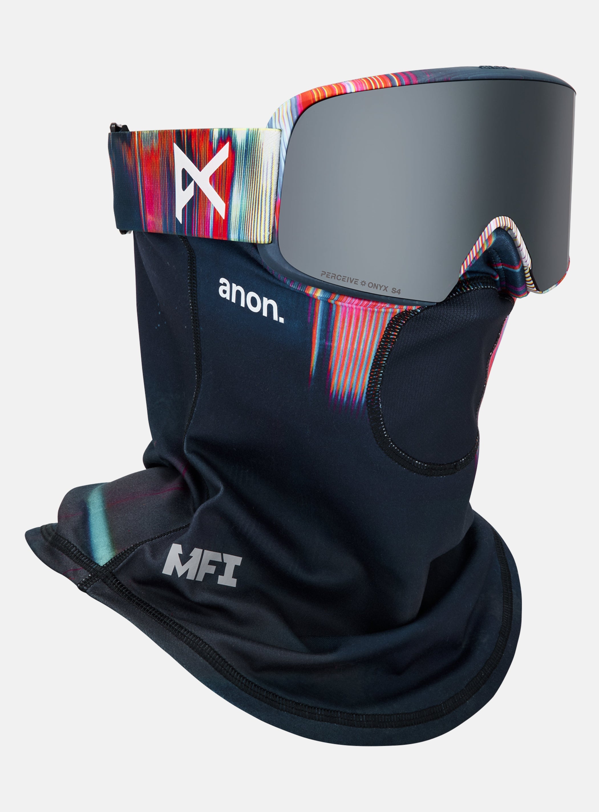 Anon M6 Goggles + Bonus Lens + MFI® Face Mask | Frame: Glitch Lines, Lens: Perceive Sunny Onyx