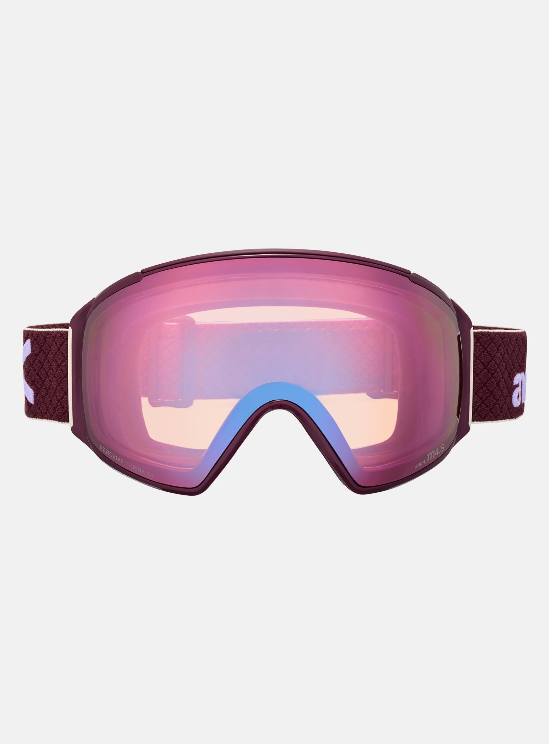 Anon M4S Goggles (Toric) + Bonus Lens + MFI® Face Mask | Frame: Deep Cherry, Lens: Perceive Cloudy Pink